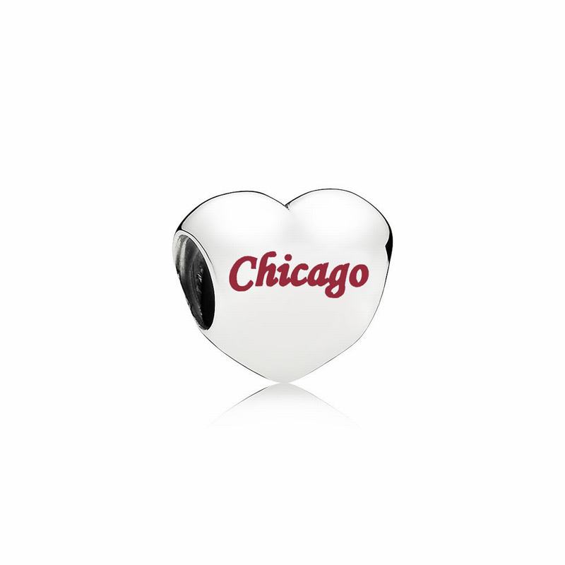 Pandora Chicago Heart Charm - Sterling Silver/Enamel/Red - Canada | AL2805PO